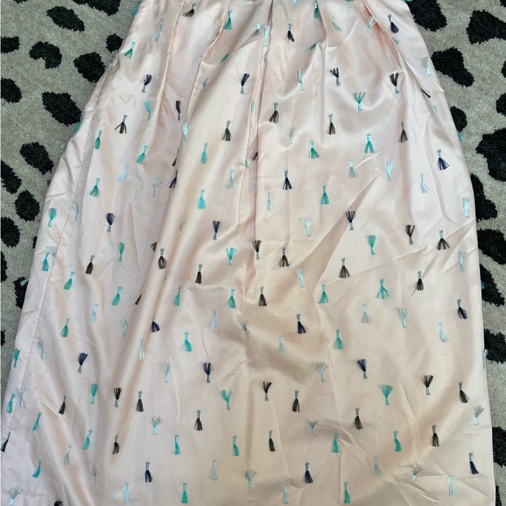 Anthropologie A-Line Skirt with Multicolor Tassels